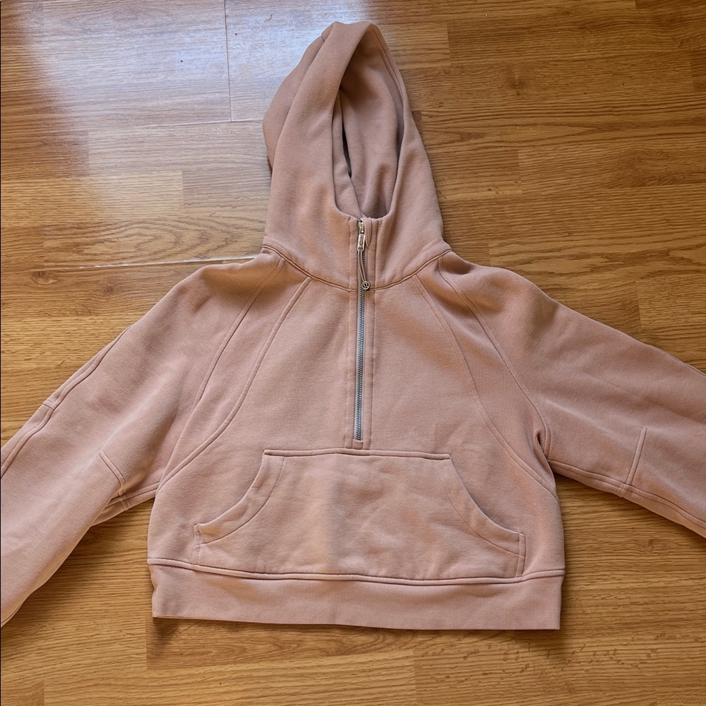 lululemon athletica Cropped Half-Zip Hoodie in Blush Pink